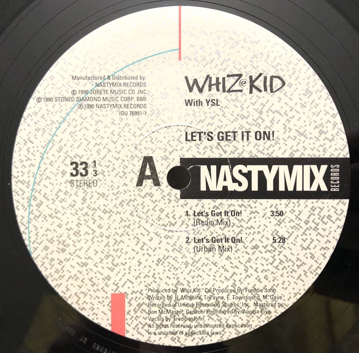 マービン ゲイ 大ネタ 1990 Whiz Kid With YSL / Let's Get It On! Original US 12 Nastymix IGU 76991-1 90s ミドル ニュースクール 絶版_画像2