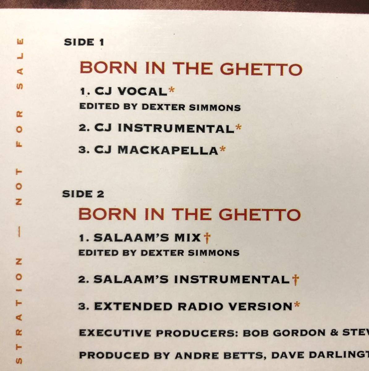 激レア 画ジャケ 正規なし プロモ 1993 Funky Poets / Born In The Ghetto Remix Original US Promo 12 CJ Mackintosh Salaam Remi 90s NY_画像5