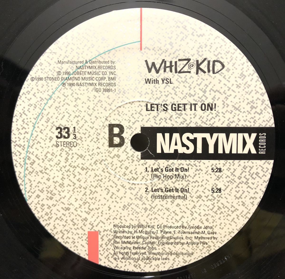 マービン ゲイ 大ネタ 1990 Whiz Kid With YSL / Let's Get It On! Original US 12 Nastymix IGU 76991-1 90s ミドル ニュースクール 絶版_画像3