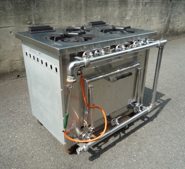 営業所止】S0320A@タニコー3口ガスオーブンレンジW900×D600(+ 営業所止】S0320A@タニコー3口ガスオーブンレンジW900×D600(+