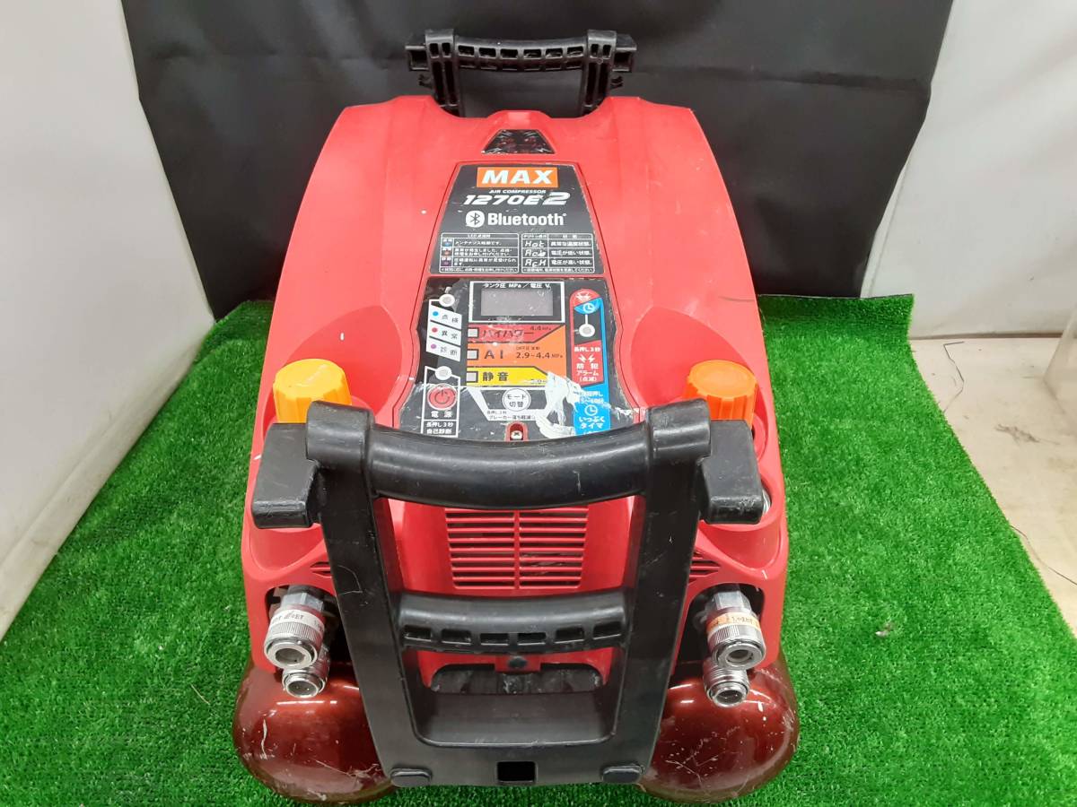 ジャンク品 MAX マックス 常圧/高圧 エアコンプレッサー 45気圧 11L AK 美品 ◆MAX マックス AK-HL1270E2 エアーコンプレッサージャンク 工具/メンテナンス