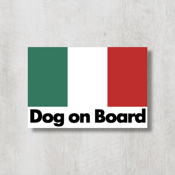 イタリア国旗【Dog on Board/ドッグオンボード】マグネットステッカー_画像1