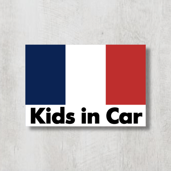 フランス国旗【Kids in Car/キッズインカー】マグネットステッカー_画像1