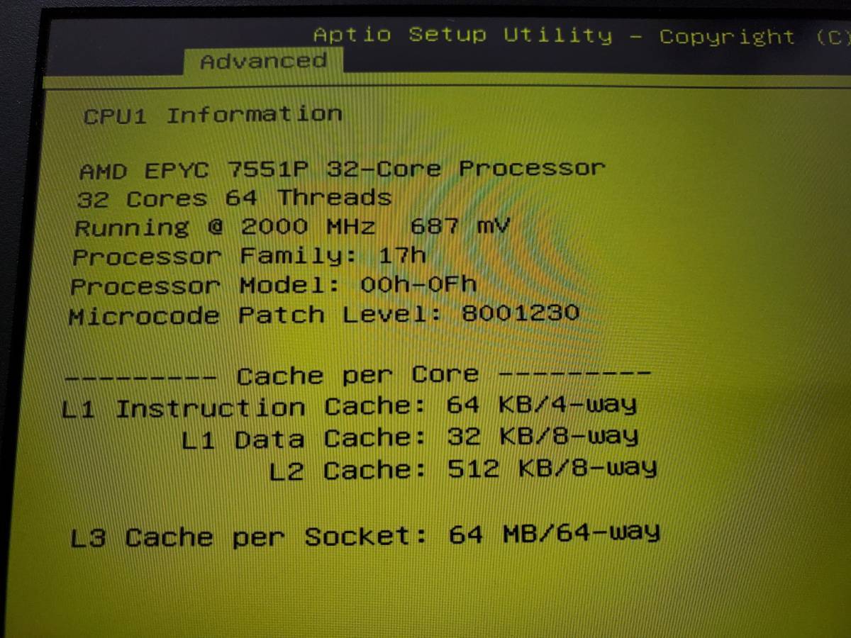 Supermicro H11SSL-i Socket SP3 + AMD EPYC 7551P CPU 32コア64
