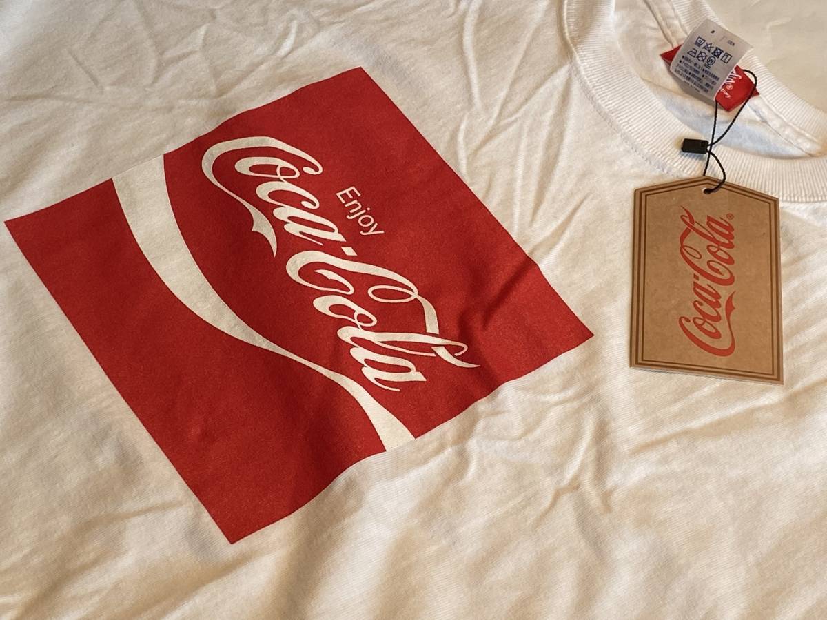 コカ・コーラ Coca-Cola 長袖 Tシャツ ホワイト Lサイズ 展示未使用品_画像2