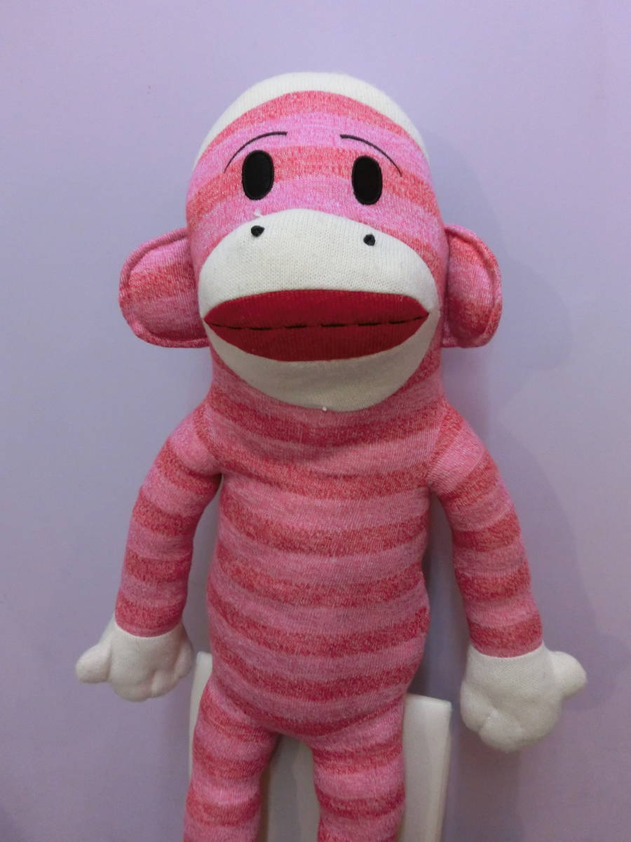 ソックモンキー◇ビンテージ 超特大1M ぬいぐるみ人形 BIG1メートル◇Sock Monkey Doll 猿 ソックスモンキー 巨大 MAXX製_画像8