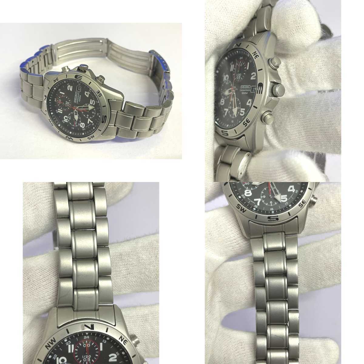 稼働品 SEIKO セイコー クオーツ 腕時計 7T92-0DX0 CHRONOGRAPH クロノグラフ メンズ WATER ...