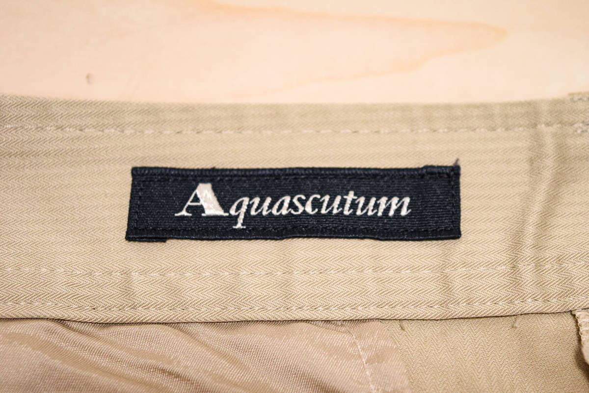 Aquascutum アクアスキュータム コットン 薄手 スラックス パンツ W33 L30 L 春夏（E0091410）の画像3