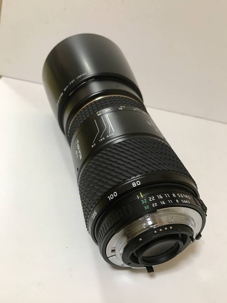 高級レンズ　外観美品ニコン　TOKINA ATーX AF 80−400mm f4・5−5・6 フード付　カビあり_画像5