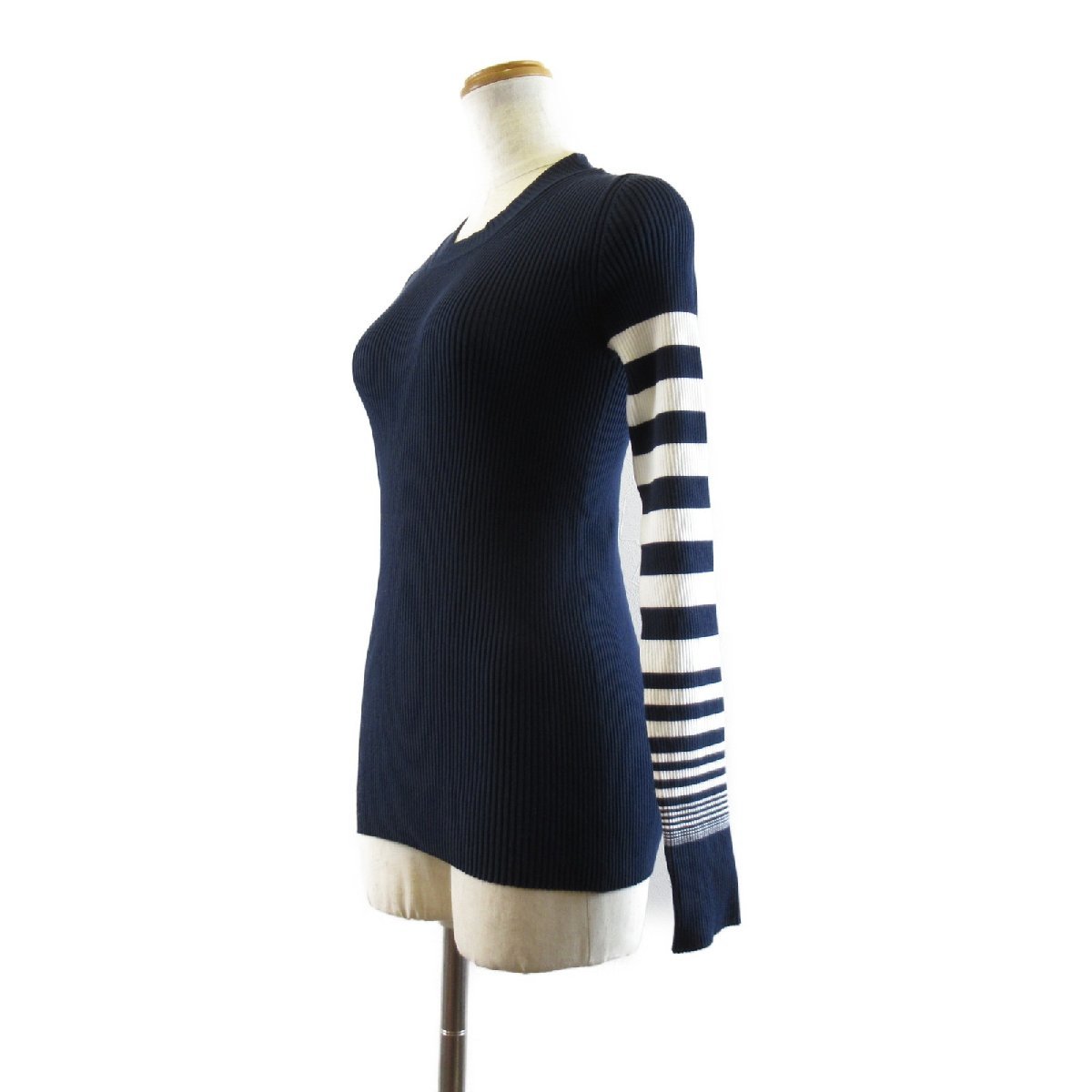 SPORTMAX スポーツマックス セーター 長袖セーター ネイビー系 ポリエステル 中古 レディース_画像3