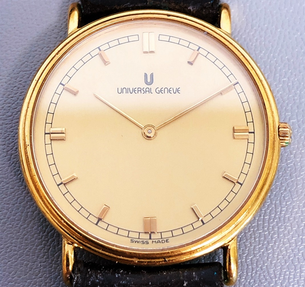 不動品 UNIVERSAL GENEVE ユニバーサルジュネーブ デイト クオーツ