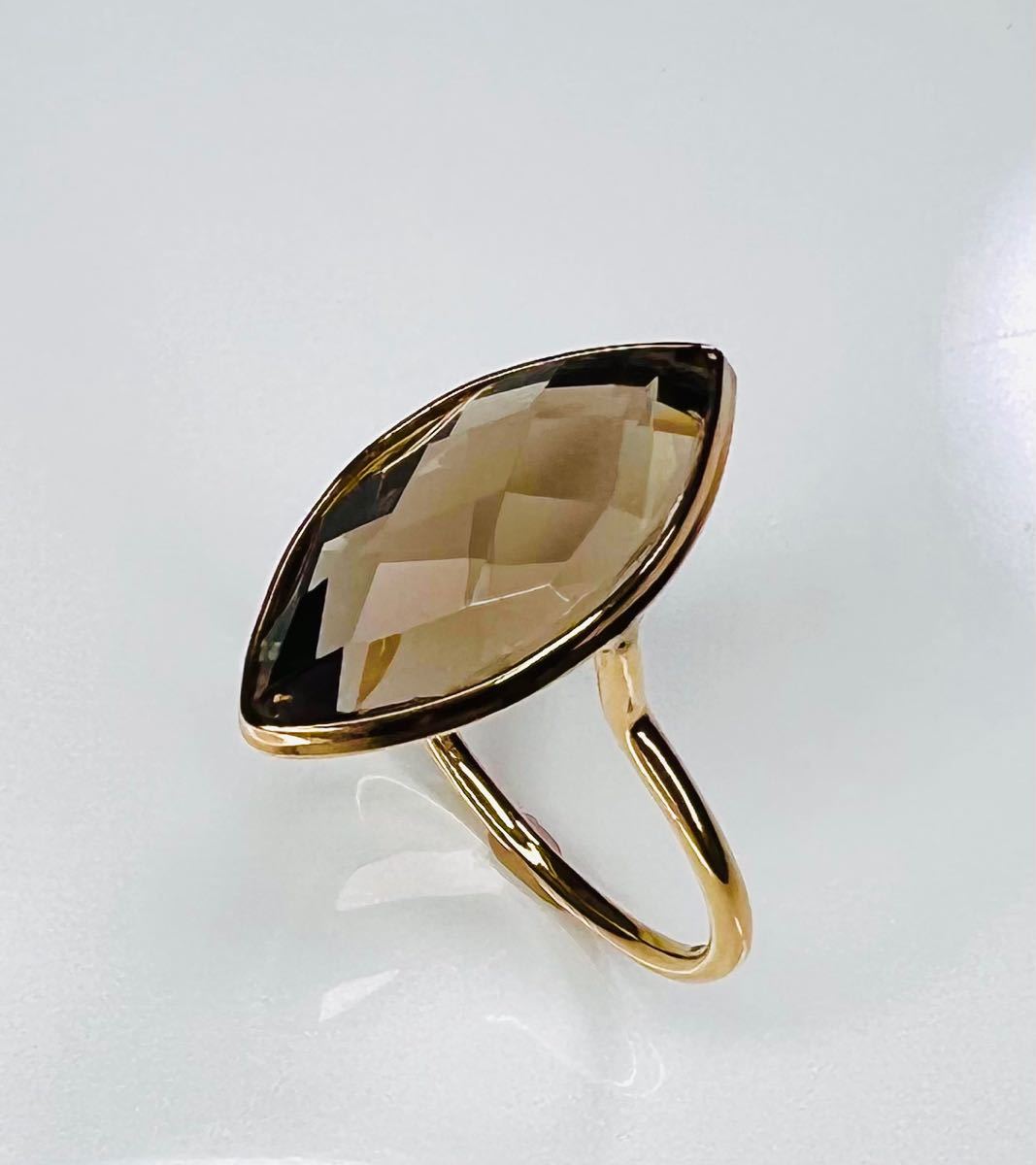 スモーキークォーツ K14リング 指輪 煙水晶 お買得な商品 レディース