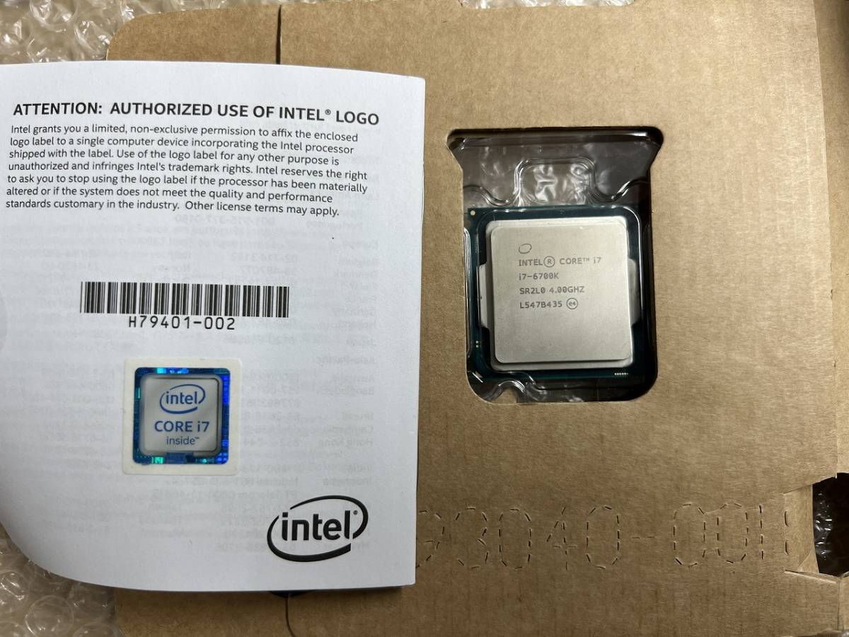 美品 動作品 Intel CPU Core i7-6700K 4GHz 8Mキャッシュ 4コア/8