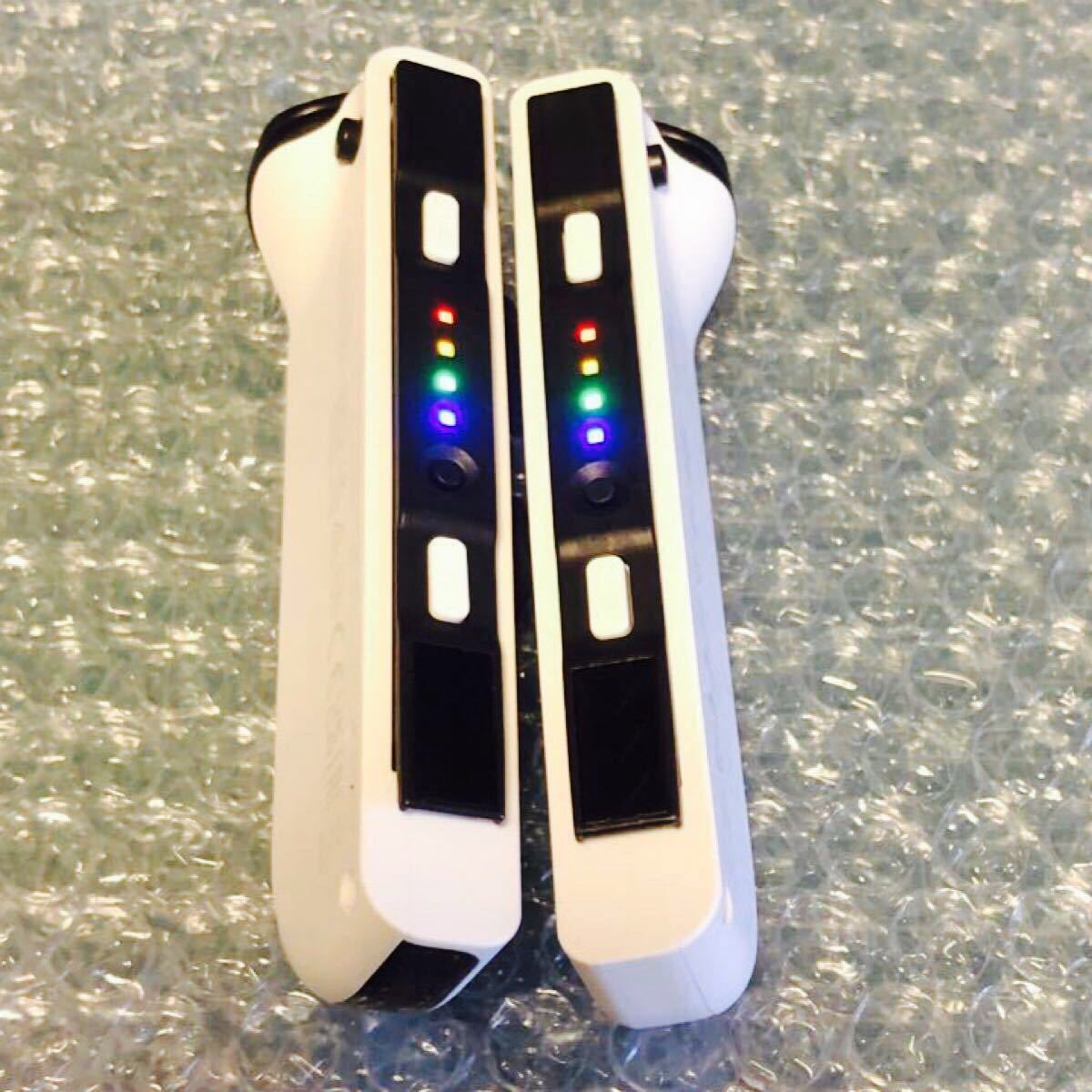 Nintendo Switch ジョイコン カスタム ホワイト レインボーLED ストラップ黒付き