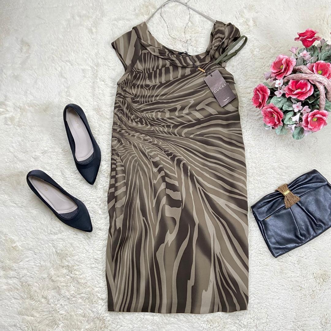 タグ付き 品 正規品 2011年モデル グッチ GUCCI Twist Neck Silk Dress