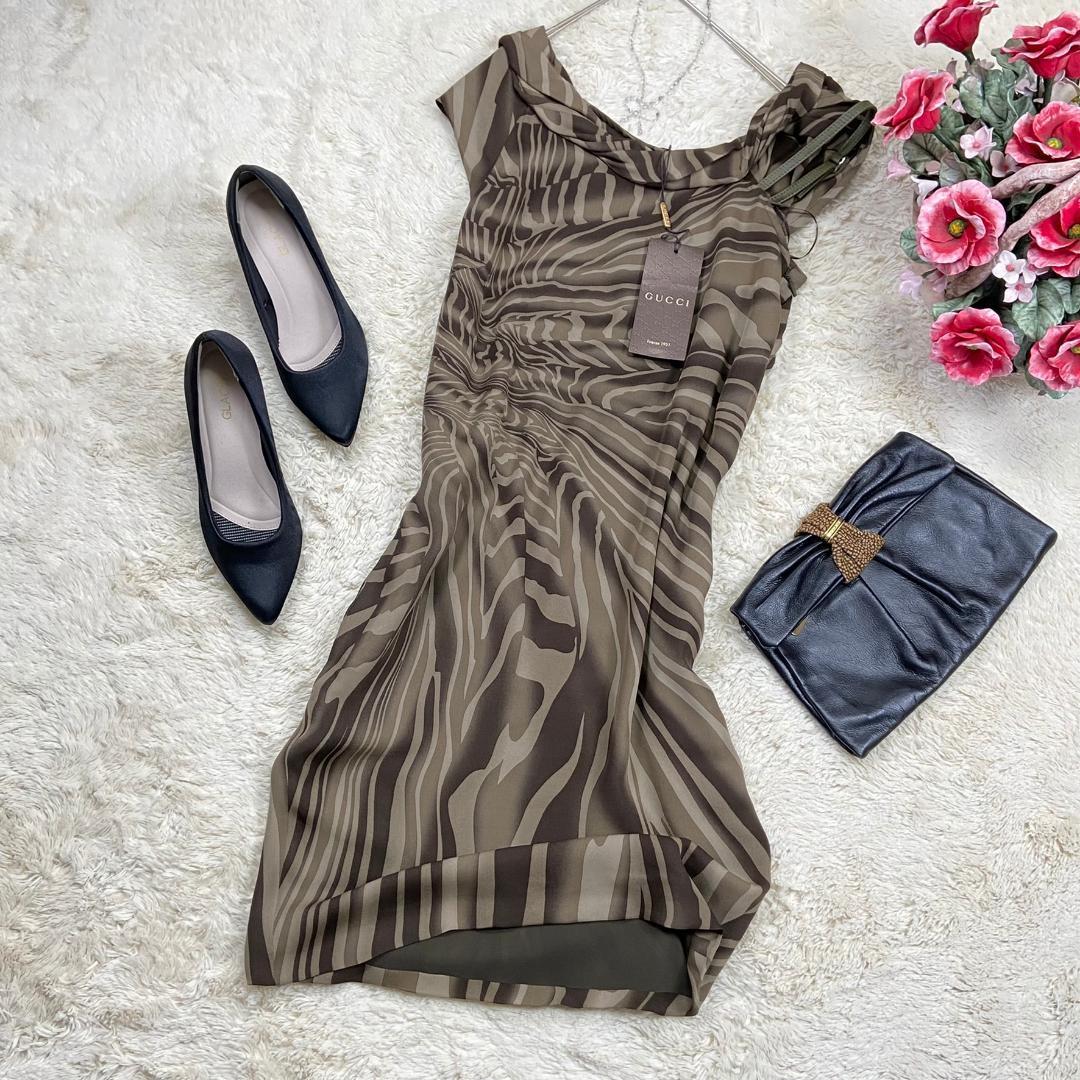 タグ付き 品 正規品 2011年モデル グッチ GUCCI Twist Neck Silk Dress