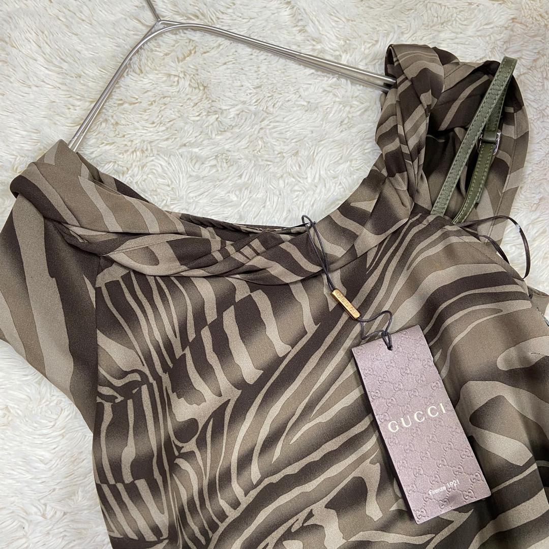 タグ付き 品 正規品 2011年モデル グッチ GUCCI Twist Neck Silk Dress