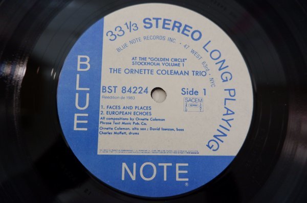 O7-280＜LP/仏盤/美品＞オーネット・コールマン The Ornette Coleman Trio / At The Golden Circle Stockholm - Volume One_画像4