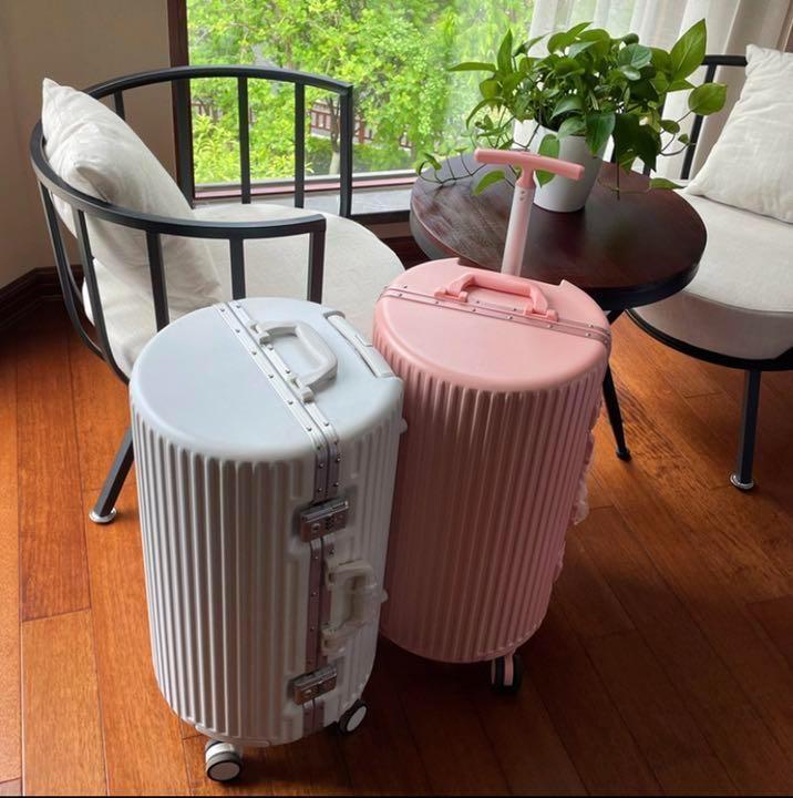2022年新作】スーツケース キャリーバッグ Lサイズ 55L 丸型 ピンク-