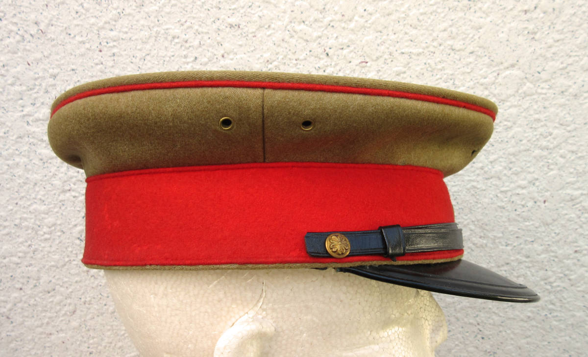 旧日本陸軍・将校用軍帽（カーキ生地、朝鮮半島の龍山製 日本軍服軍衣