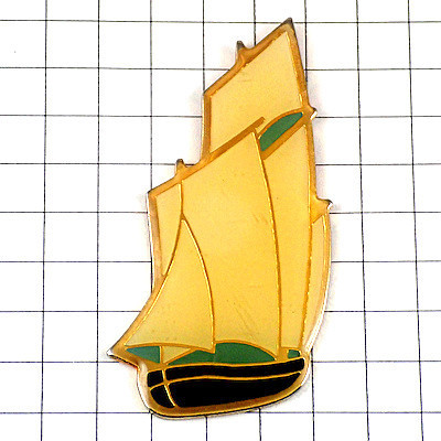 ピンバッジ・白い帆のヨット船ボート一隻◆フランス限定ピンズ◆レアなヴィンテージものピンバッチ_画像1