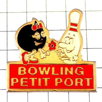  pin badge * bowling. pin flower. present ball. girl * France limitation pin z* rare . Vintage thing pin bachi