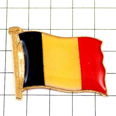 ピンバッジ・ベルギー国旗はためく◆フランス限定ピンズ◆レアなヴィンテージものピンバッチ_画像1