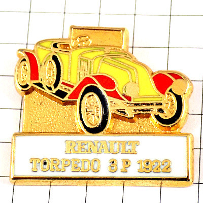  pin badge * Renault car Old car yellow color . red 1922 year * France limitation pin z* rare . Vintage thing pin bachi
