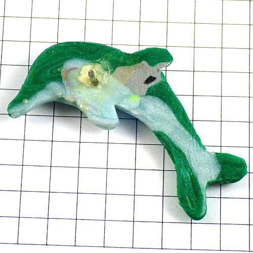  pin badge * green color dolphin one head Dolphin fish * France limitation pin z* rare . Vintage thing pin bachi