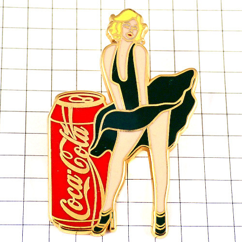  значок * Coca Cola жестяная банка sexy зеленый. платье девочка Marilyn Monroe способ * Франция ограничение булавка z* редкость . Vintage было использовано булавка bachi