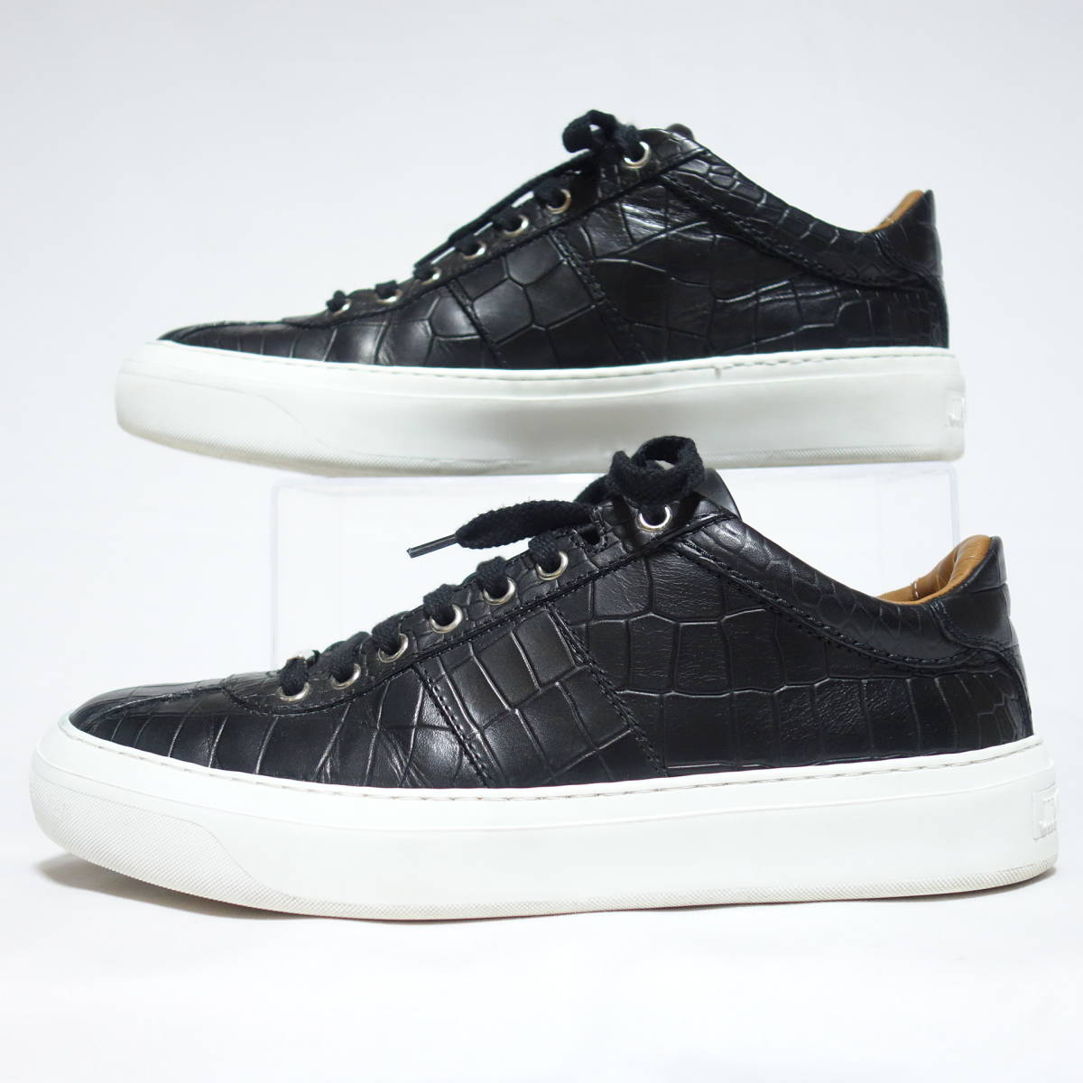 JIMMY CHOO ジミーチュウ】PORTMAN クロコ型押し レザースニーカー