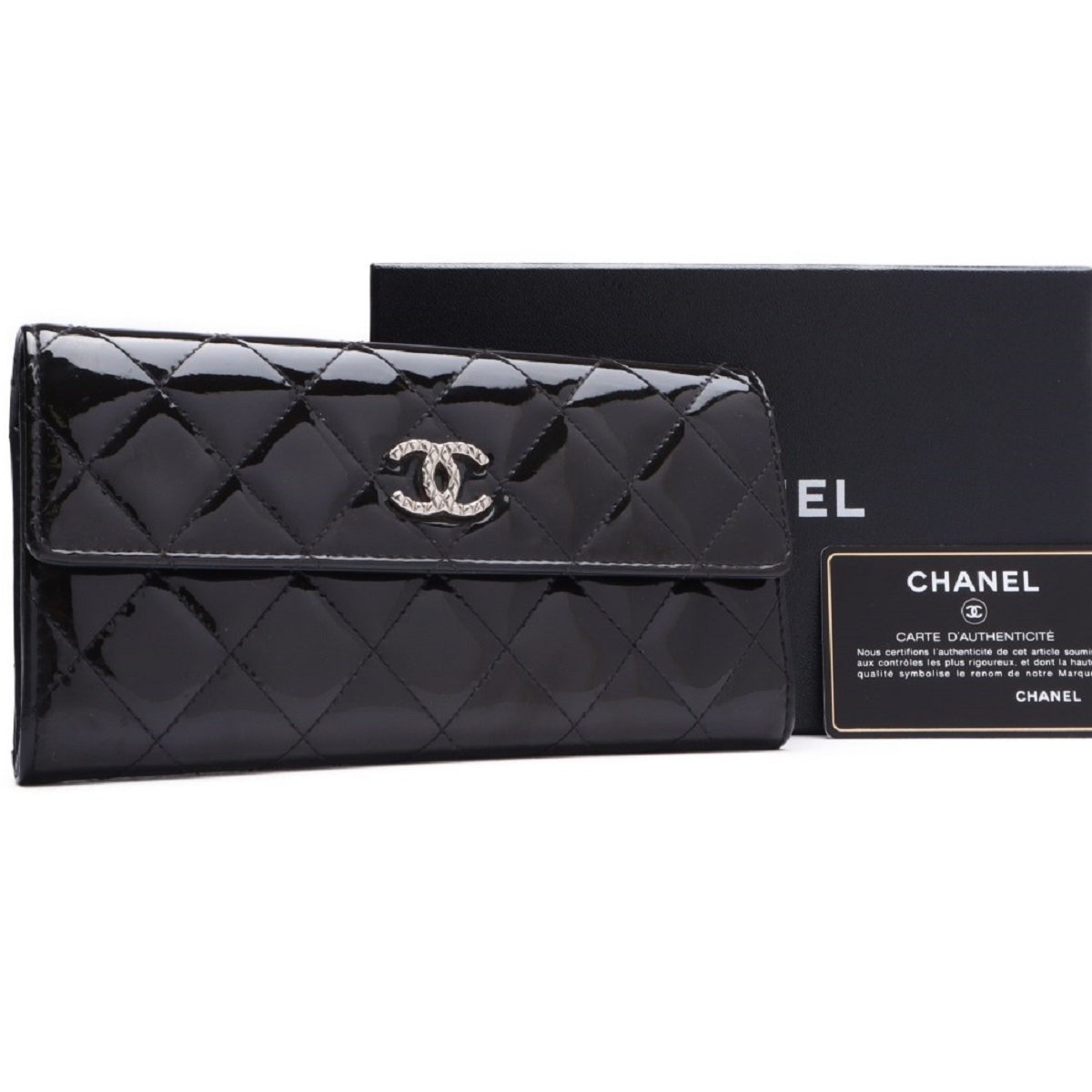 CHANEL エナメル長財布 黒 | loneoakpoint.com