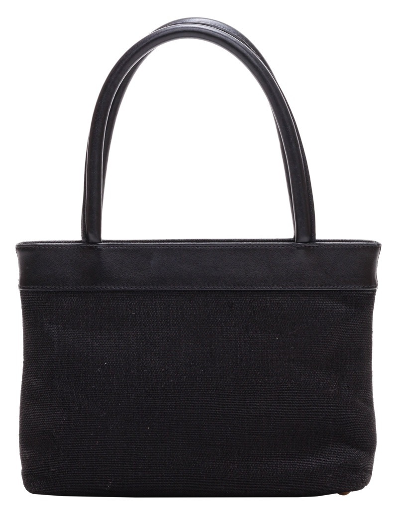 CHANEL シャネル ココマーク ミニトートバッグ ハンドバッグ キャンバス 黒(ゴールド金具)_画像5