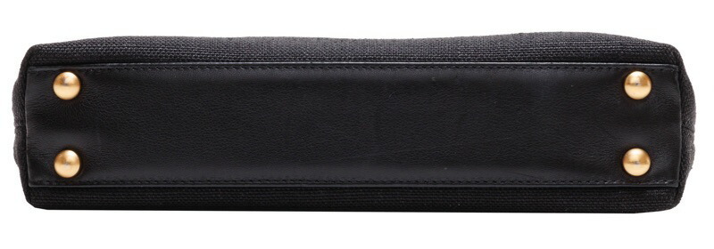 CHANEL シャネル ココマーク ミニトートバッグ ハンドバッグ キャンバス 黒(ゴールド金具)_画像6
