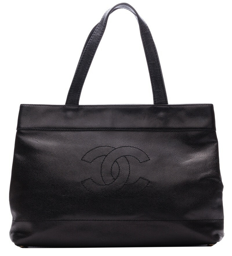 CHANEL シャネル デカココマーク トートバッグ キャビアスキン 黒
