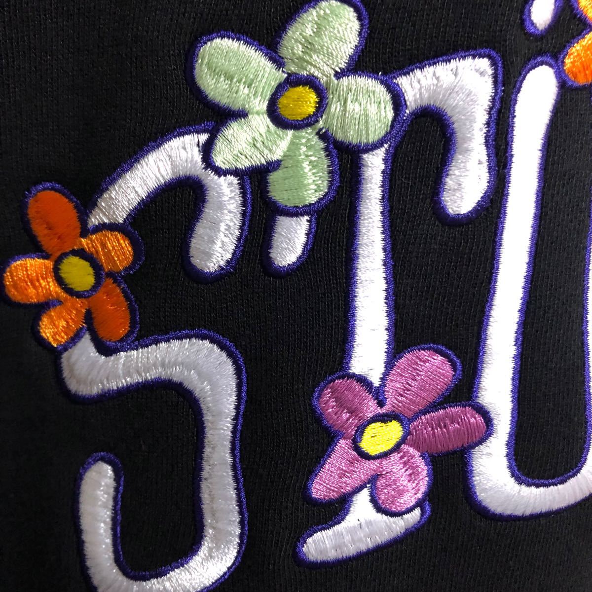 【極美品】【ビッグシルエット】ステューシー 刺繍ロゴ アーチロゴ パーカー XL