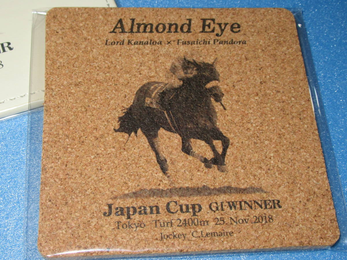 匿名送料無料★レコード決着2.20.6☆アーモンドアイ★2018 JAPAN CUP 本革マウスパッド＆コルクコースター★☆Almond Eye C.Lemaire 即決！_画像3