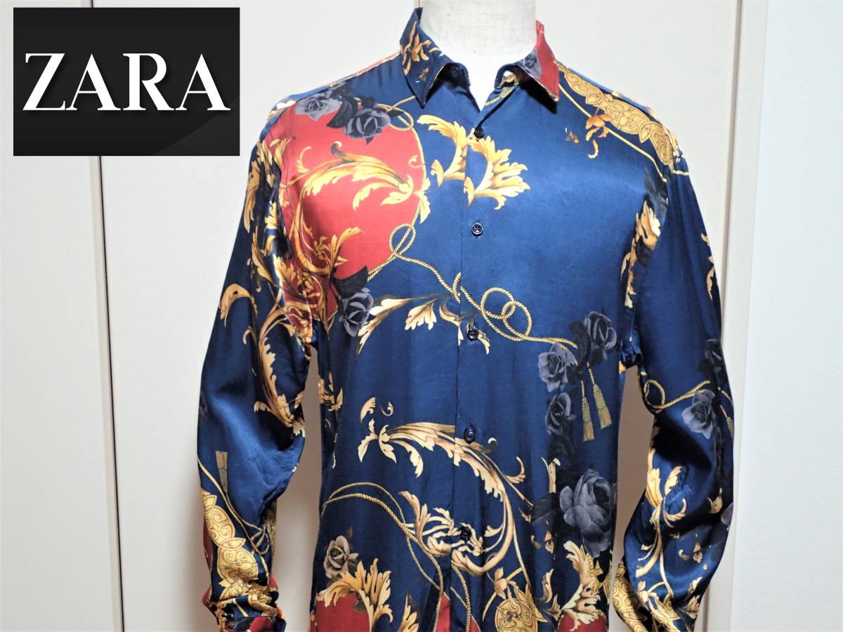 Zara ザラ 総柄 花柄 長袖 カジュアルシャツ 総柄シャツ ドレスシャツ メンズ Mサイズ相当 男性用 売買されたオークション情報 Yahooの商品情報をアーカイブ公開 オークファン Aucfan Com