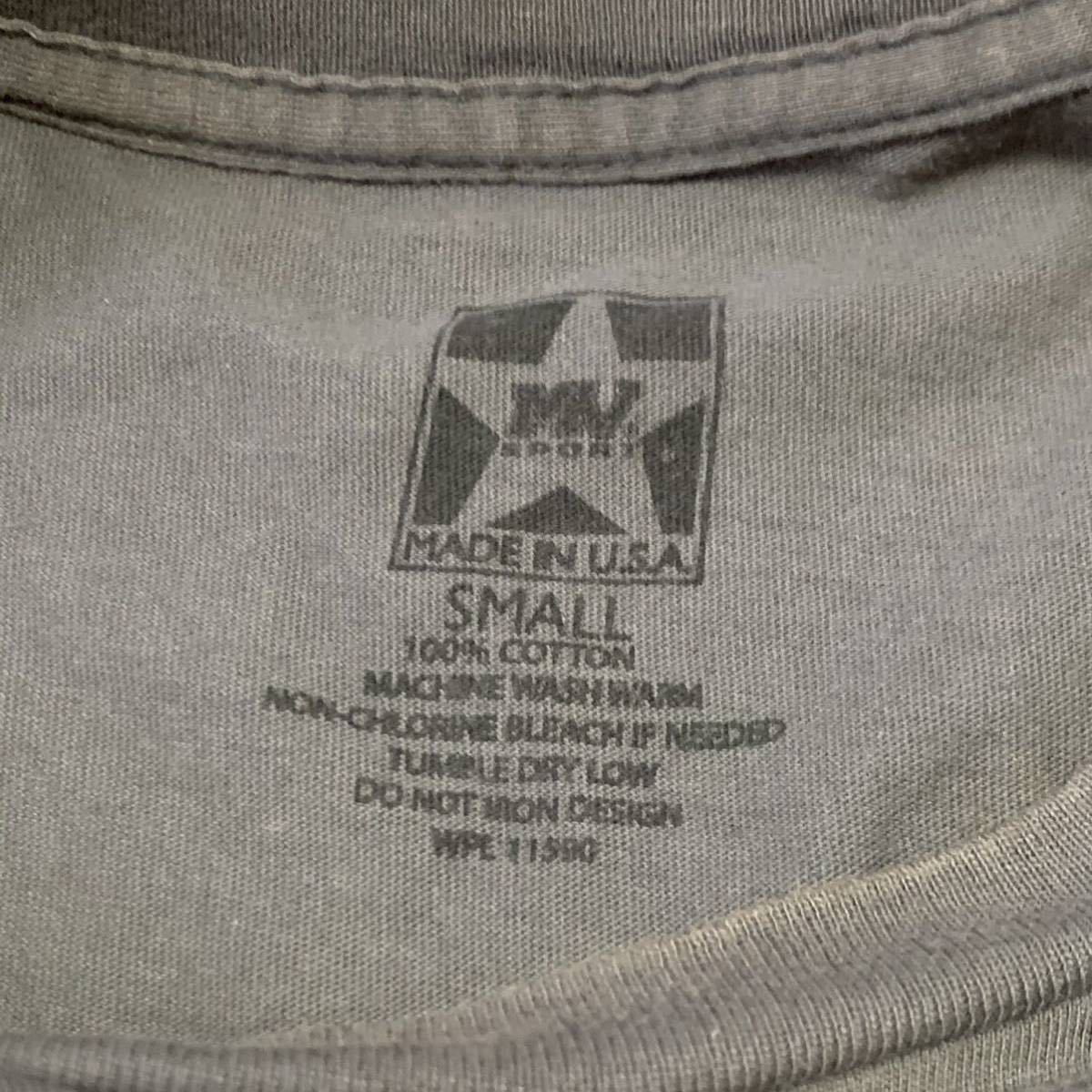 沖縄 米軍放出品 USMC MARIEN made in USA 半袖 Tシャツ ロゴTシャツ オシャレ服 SMALL グレー (管理番号M25)_画像4