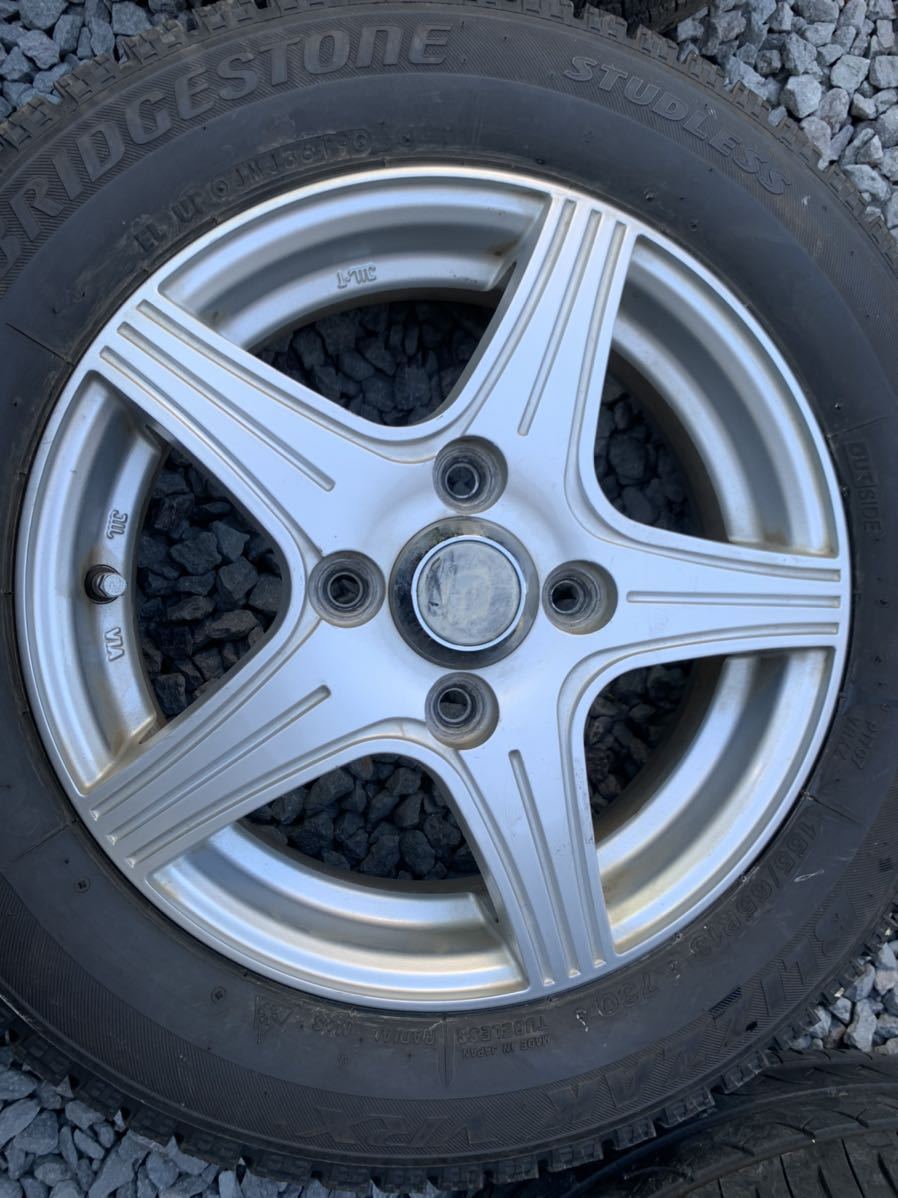 バリ溝　スタッドレス4本セット　wede アルミホイール付き　ブリヂストン BLIZZAK VRX 155/65R13 13×4.00B オフセット42_画像10