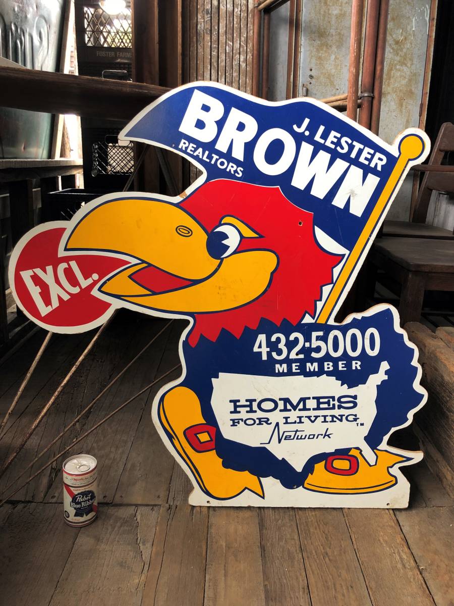 83x80cm 大判 J.LESTER BROWN REALTORS ビンテージ 両面看板 ジェイ