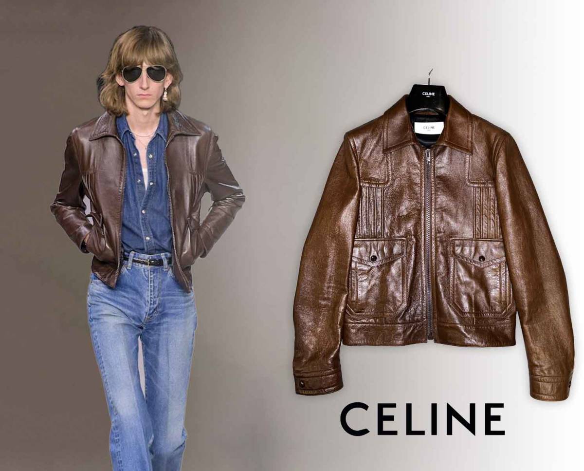 98％以上節約 CELINE セリーヌ エディスリマン レザージャケット ライダース 44 kids-nurie.com