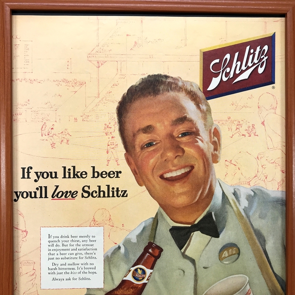 ■即決◆ 1954年(昭和29年) Schlitz Beer シュリッツ ビール【B4-6136】アメリカ ビンテージ雑誌広告【B4額装品】当時物/本物広告 ★同梱可_画像4