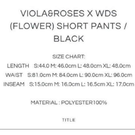 WIND AND SEA Viola Roses SHORT PANTS чёрный L размер 