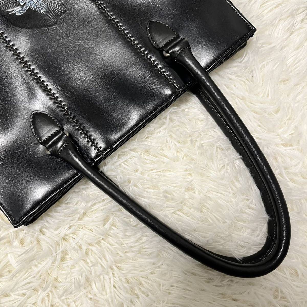 美品 Jean Paul GAULTIER ソード&ハート タトゥーバッグ レザー トート