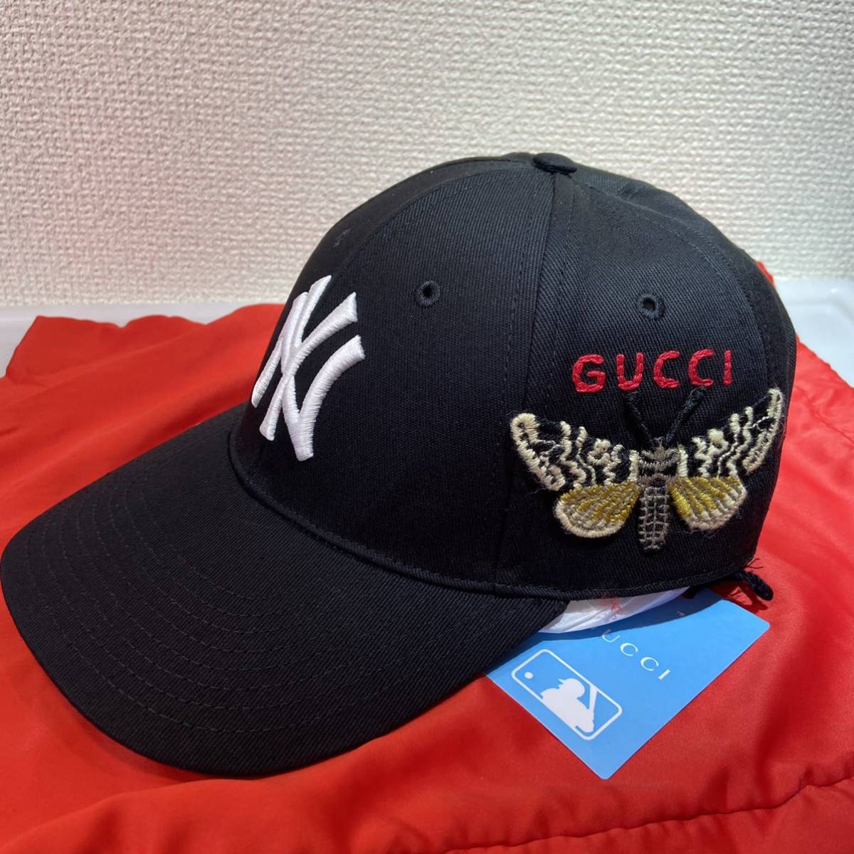 新品 GUCCI ヤンキース キャップ バタフライ 正規品 グッチ RFID - 帽子