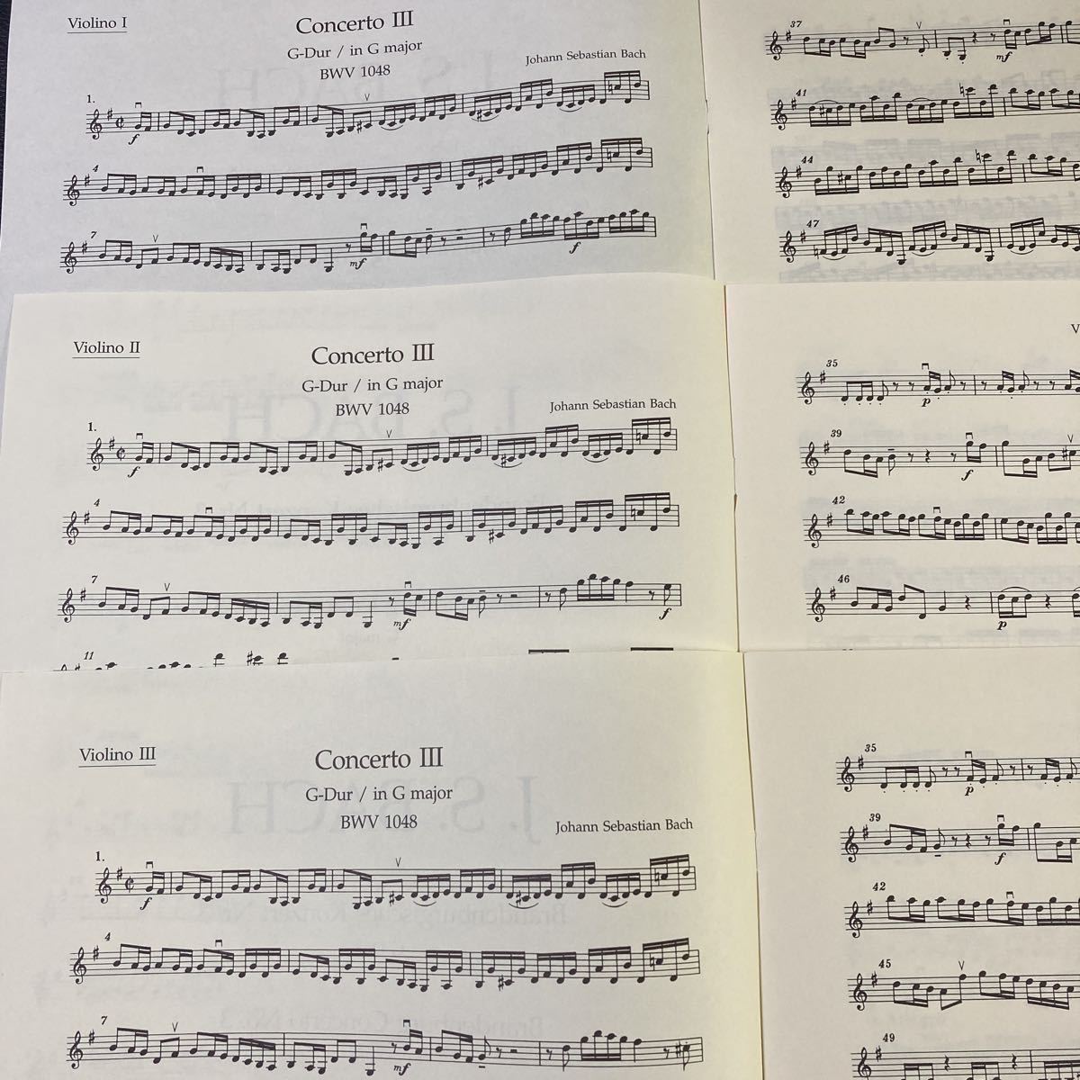 J.S.Bachバッハ ブランデンブルク協奏曲No.3全パート譜 ベーレンライター版の画像3