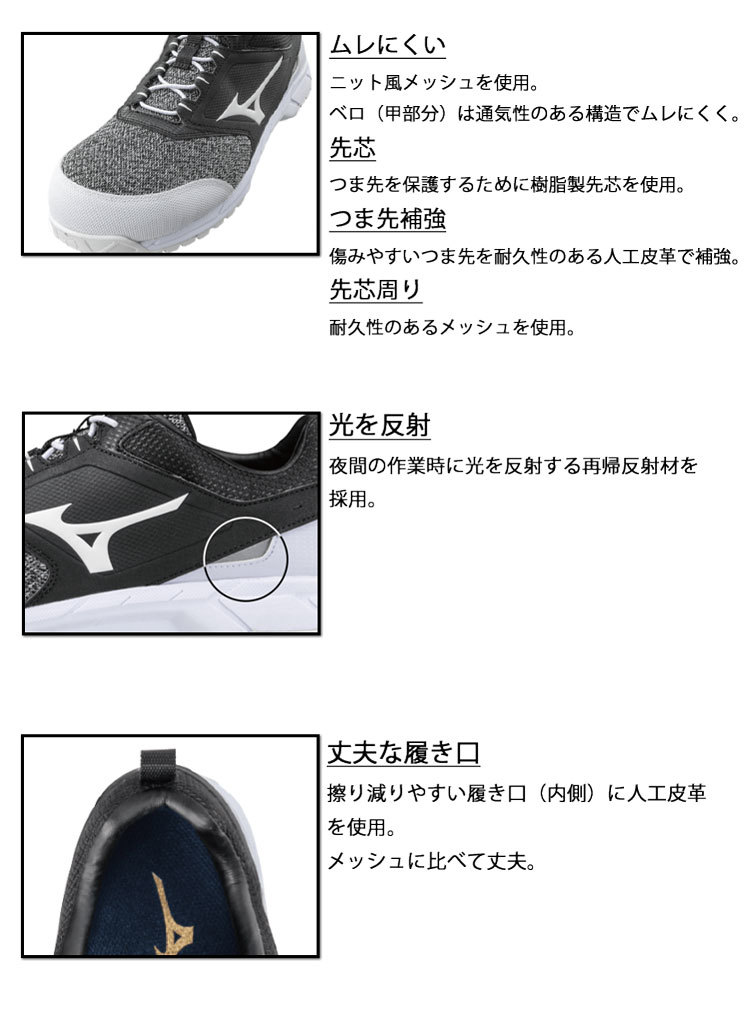  безопасная обувь Mizuno F1GA1903 almighty ES31L резина шнурок модель 25.5cm 91. чёрный × голубой × чёрный 