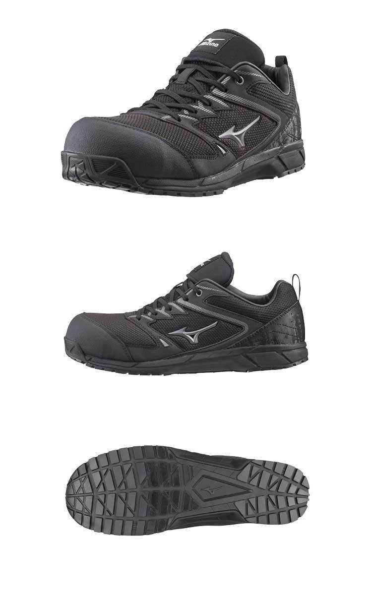  safety shoes Mizuno F1GA1803 almighty VS mesh cord type 27.5cm 9 black × silver 