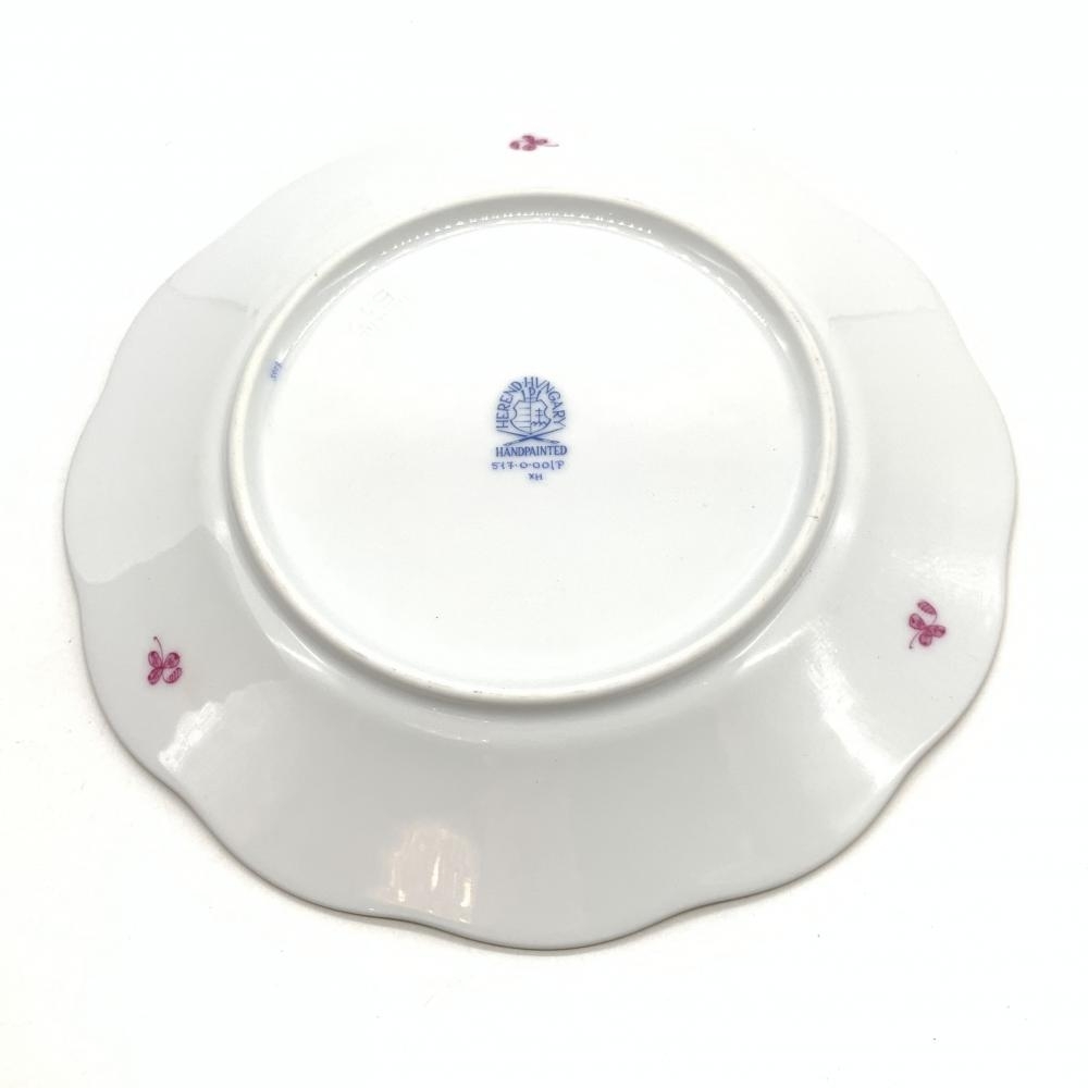 未使用 Herend ヘレンド P/00517 インドの華 ピンク デザートプレート 皿 陶器 食器 インテリア ギフト ブランド 管理RT28358の画像4